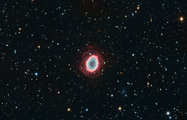 M57 -- The Ring Nebula in HaRGB
M57 -- The Ring Nebula in HaRGB, July 4 & 5, 2013.  Data captured with MaximDL and CCD Commander.  Data reduction and image processing in PixInsight.  Final touch up in Photoshop.
