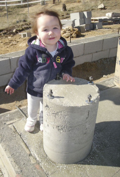 Pier Inspection
My daughter inspects the completed pier footing
