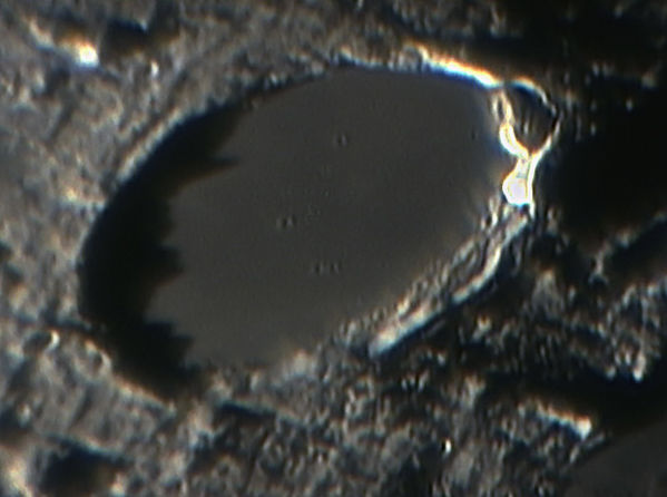 Plato Crater with Craterlets
Plato Crater with Craterlets, the Moon.  Processed with Registax, color balance, sharpening and noise reduction in PixInsight, and final touches in Photoshop
