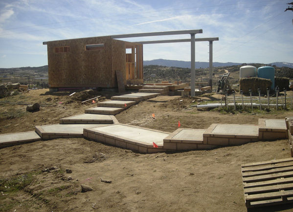 Observatory Framed - View to Southwest
This wide view shows the walkway from the parking area to the observatory and down the steps to the house.
