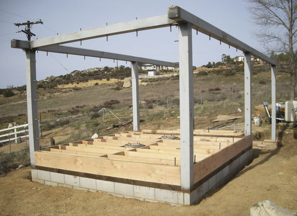 Steel Set Looking West
The steel supports for the walls and roof have been set.
